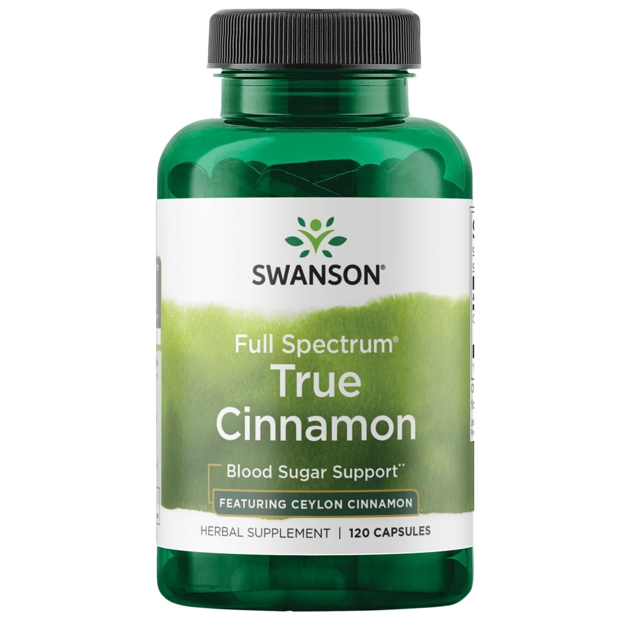 Swanson Full Spectrum True Cinnamon bottle highlighting premium packaging for daily wellness