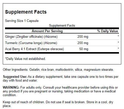 Swanson Full Spectrum Turmeric Acai Ginger capsules ready for daily wellness.