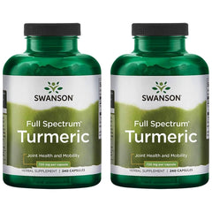 Swanson Full Spectrum Turmeric capsules pour showing joint support potential