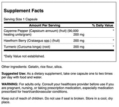 Swanson Full Spectrum Turmeric Hawthorn & Cayenne packaging highlights three-in-one heart health blend.