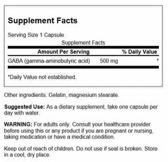 Swanson GABA capsules for daily use in an easy-to-swallow format.