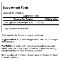 Close-up of Swanson GABA capsule highlighting 500 mg potency for calm evenings.