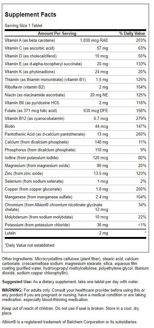 Swanson Geromulti capsules closeup highlighting easy-to-take vitamins