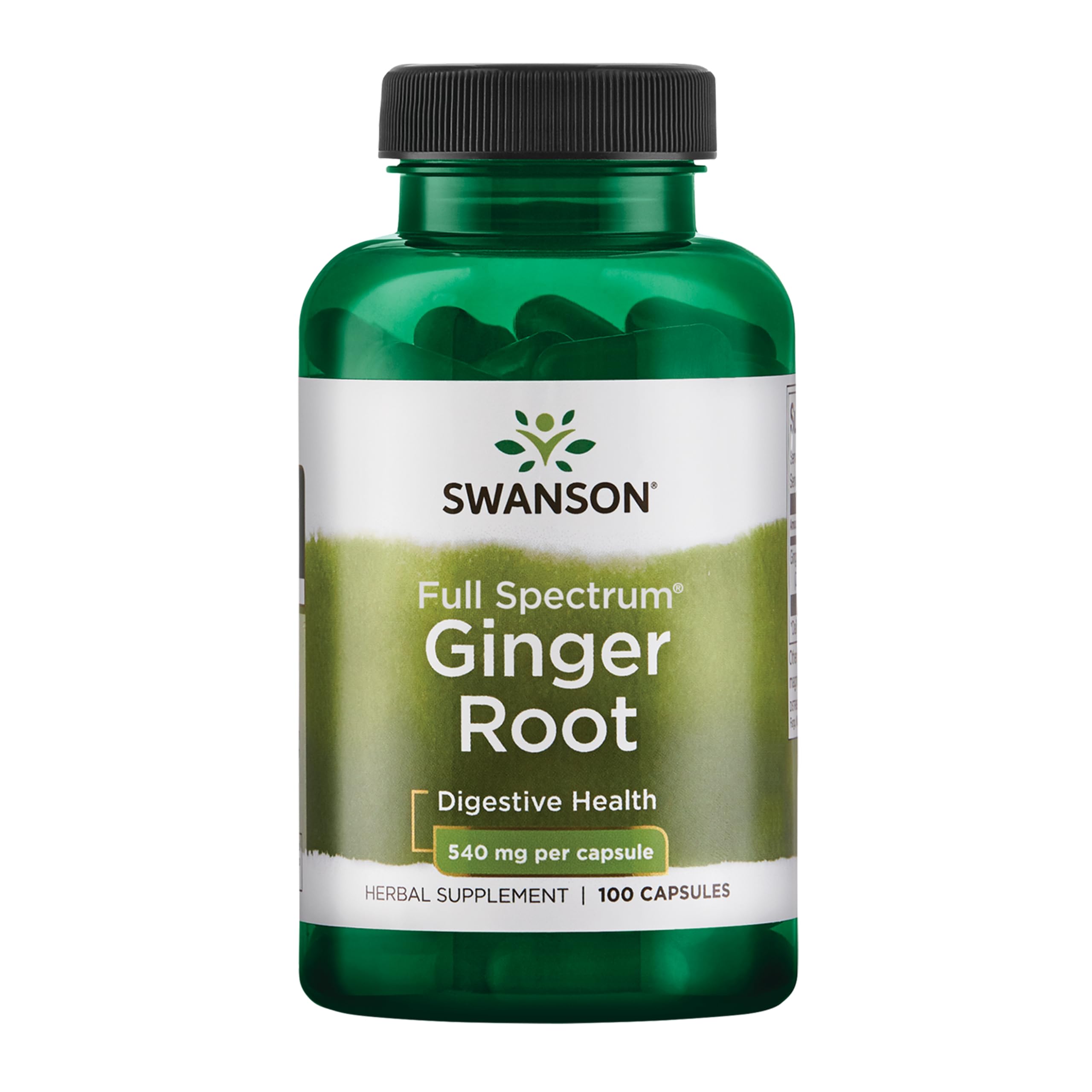 Swanson Ginger Root 540 mg bottle supports daily digestive comfort