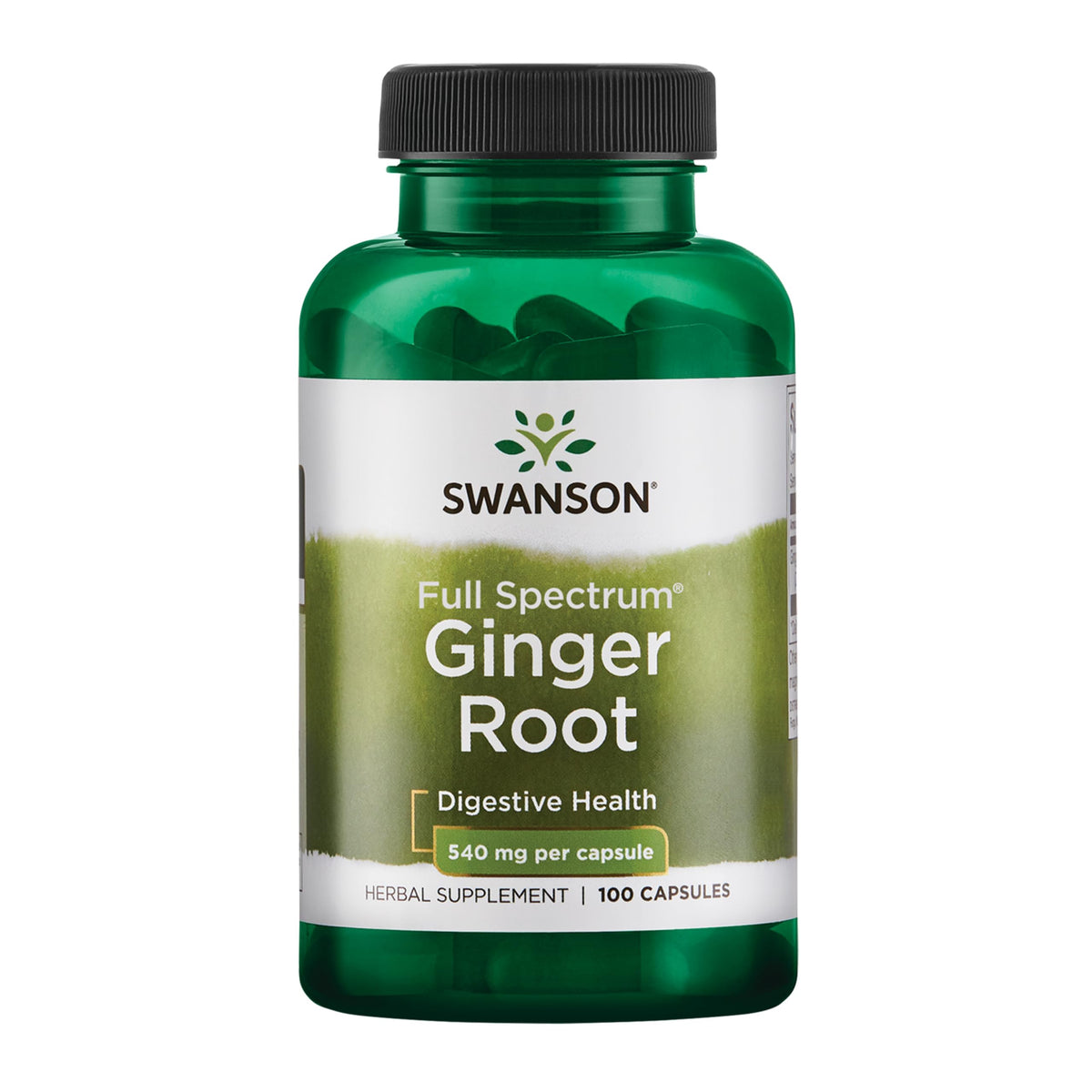 Swanson Ginger Root 540 mg bottle supports daily digestive comfort