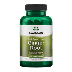 Swanson Ginger Root 540 mg bottle supports daily digestive comfort