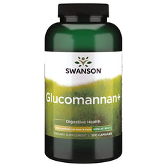 Swanson Glucomannan+ 300 capsules bottle, fiber-rich supplement for fullness support
