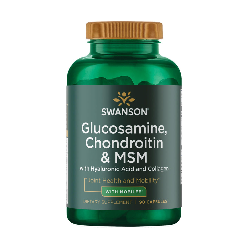 Swanson Glucosamine Chondroitin MSM Hyal-Joint bottle showing capsules for joint support