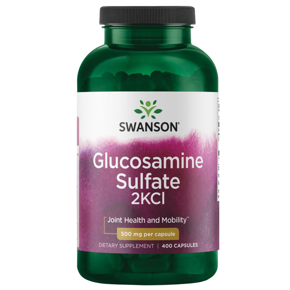 Swanson Glucosamine Sulfate 2KCl bottle supports joint movement and cartilage care.