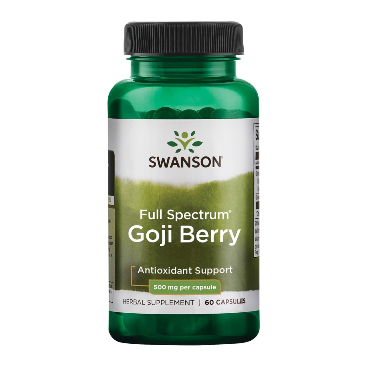 Swanson Goji Wolfberry bottle—antioxidant-rich supplement for liver, kidney, and eye support.