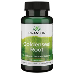 Swanson Goldenseal Root 100 capsules package ready for daily routine.