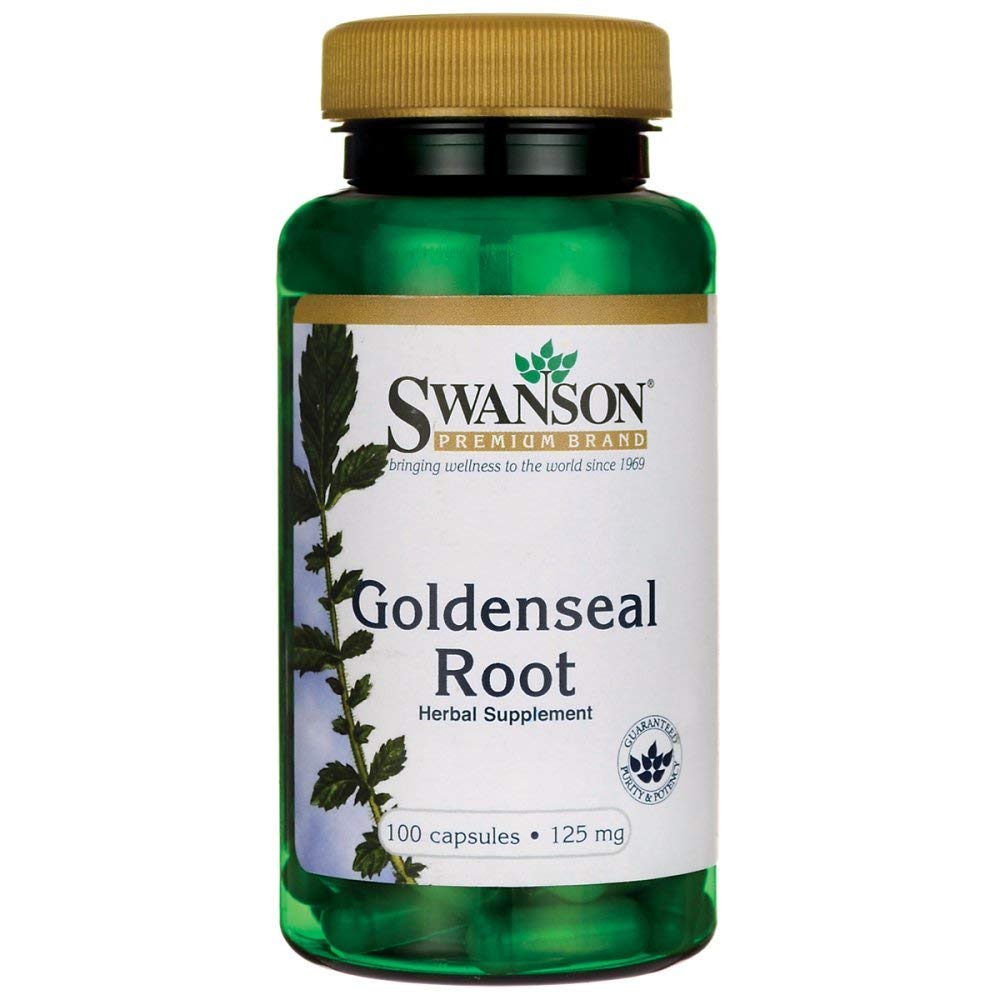 Swanson Goldenseal Root 125 mg bottle for daily use.
