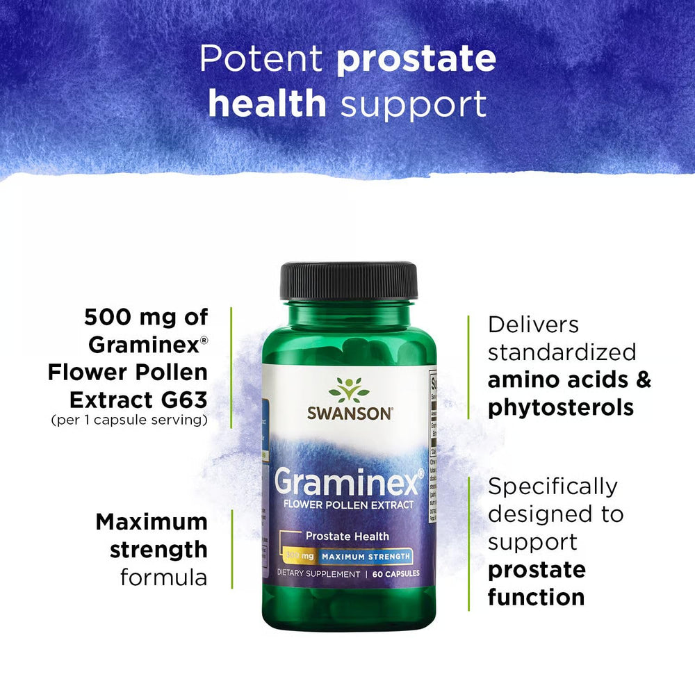 Packaging image shows 60 capsules and 500 mg per serving for daily wellness.