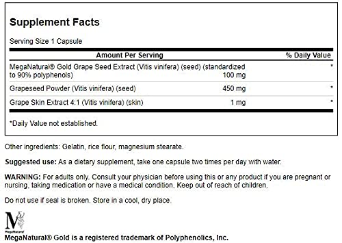 Capsules pouring from bottle to illustrate easy daily intake of grape seed extract