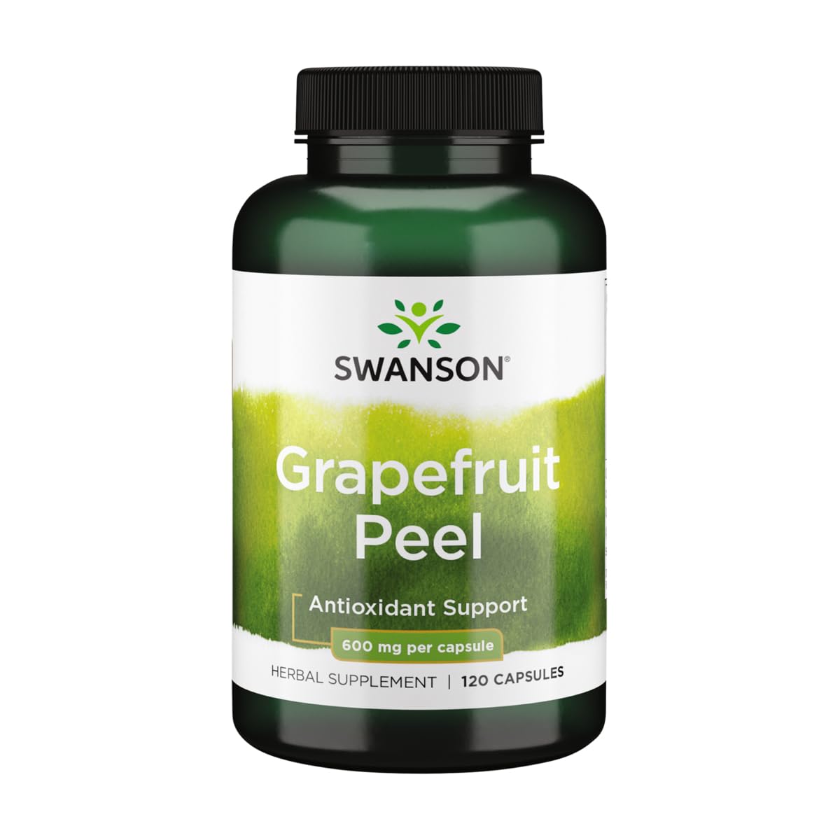 Swanson grapefruit peel bottle label highlighting quality and science-backed formulation.
