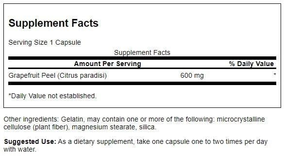 Swanson grapefruit peel capsules closeup for daily wellness and routine.