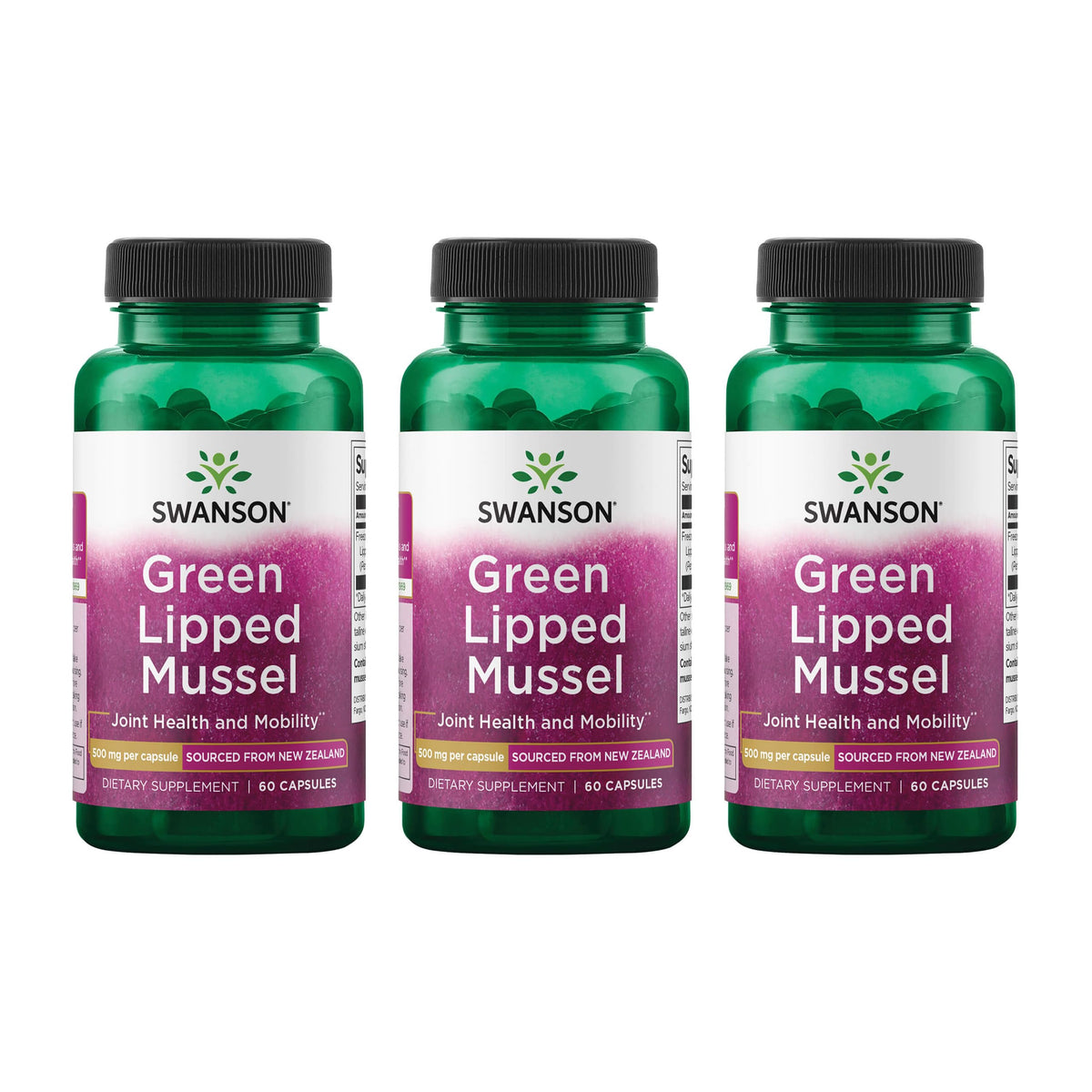 Swanson Green Lipped Mussel bottle — freeze-dried formula may support joint comfort