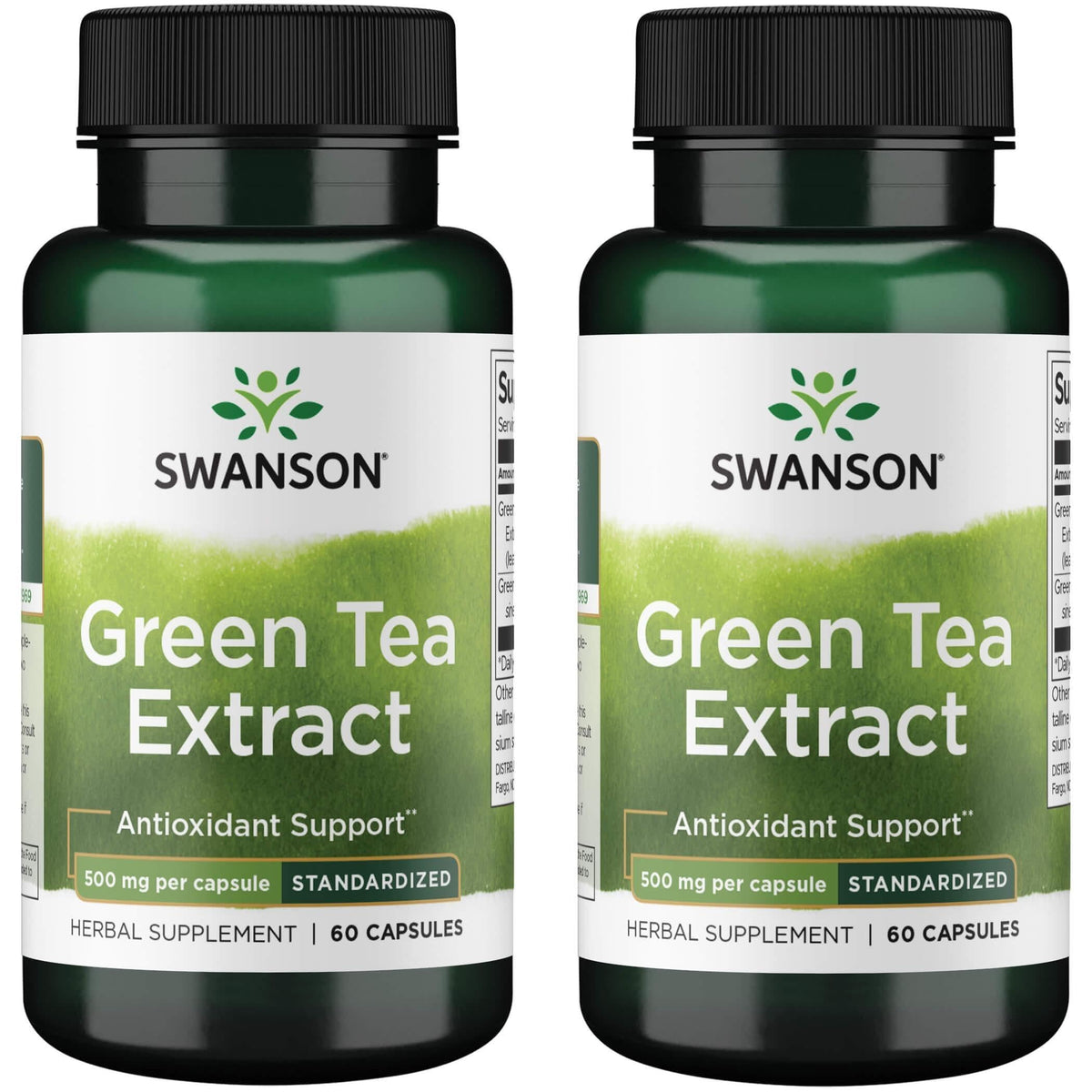 Swanson Green Tea Extract 500 mg bottle with antioxidant-rich capsules for daily wellness