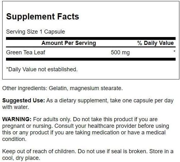 Swanson Green Tea Extract bottle and label highlighting natural polyphenols for vitality.