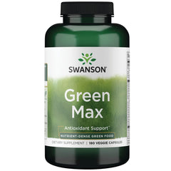 Swanson Greens Green MAX capsules bottle front for daily energy support