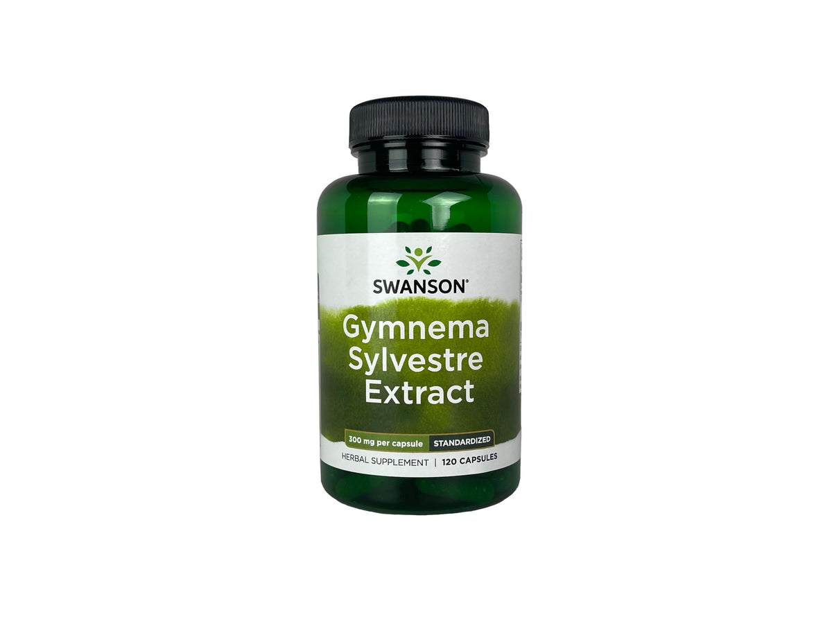 Swanson gymnema sylvestre extract bottle close-up highlighting healthy choice support