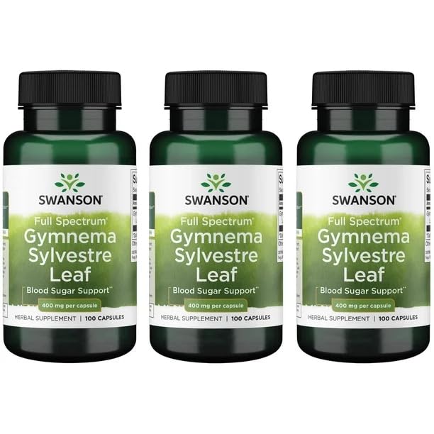 Swanson Gymnema Sylvestre capsules bottle for daily wellness support