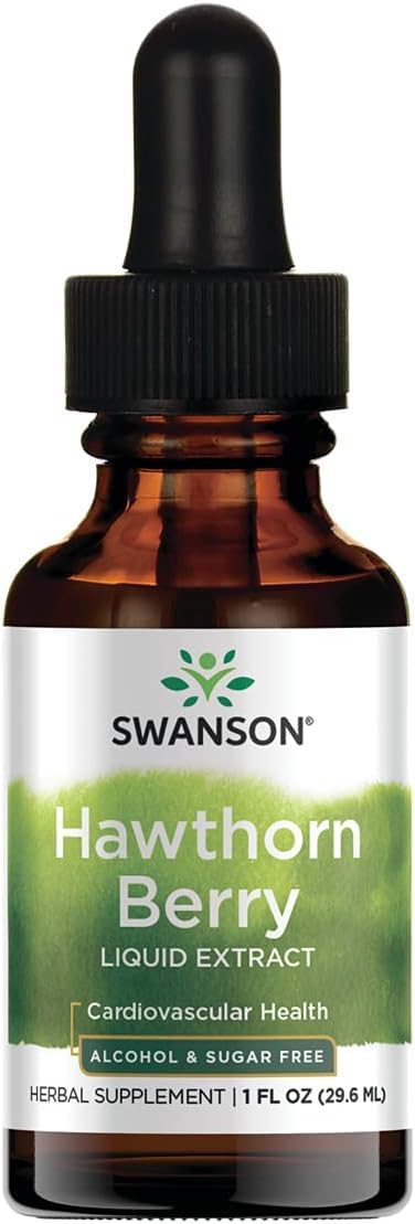 Swanson Hawthorn Berry Liquid Extract label for quick, easy dosing.