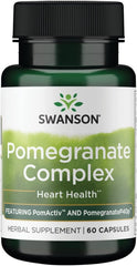 Swanson Herb Pomegranate Complex 60 caps bottle front highlights antioxidant support.