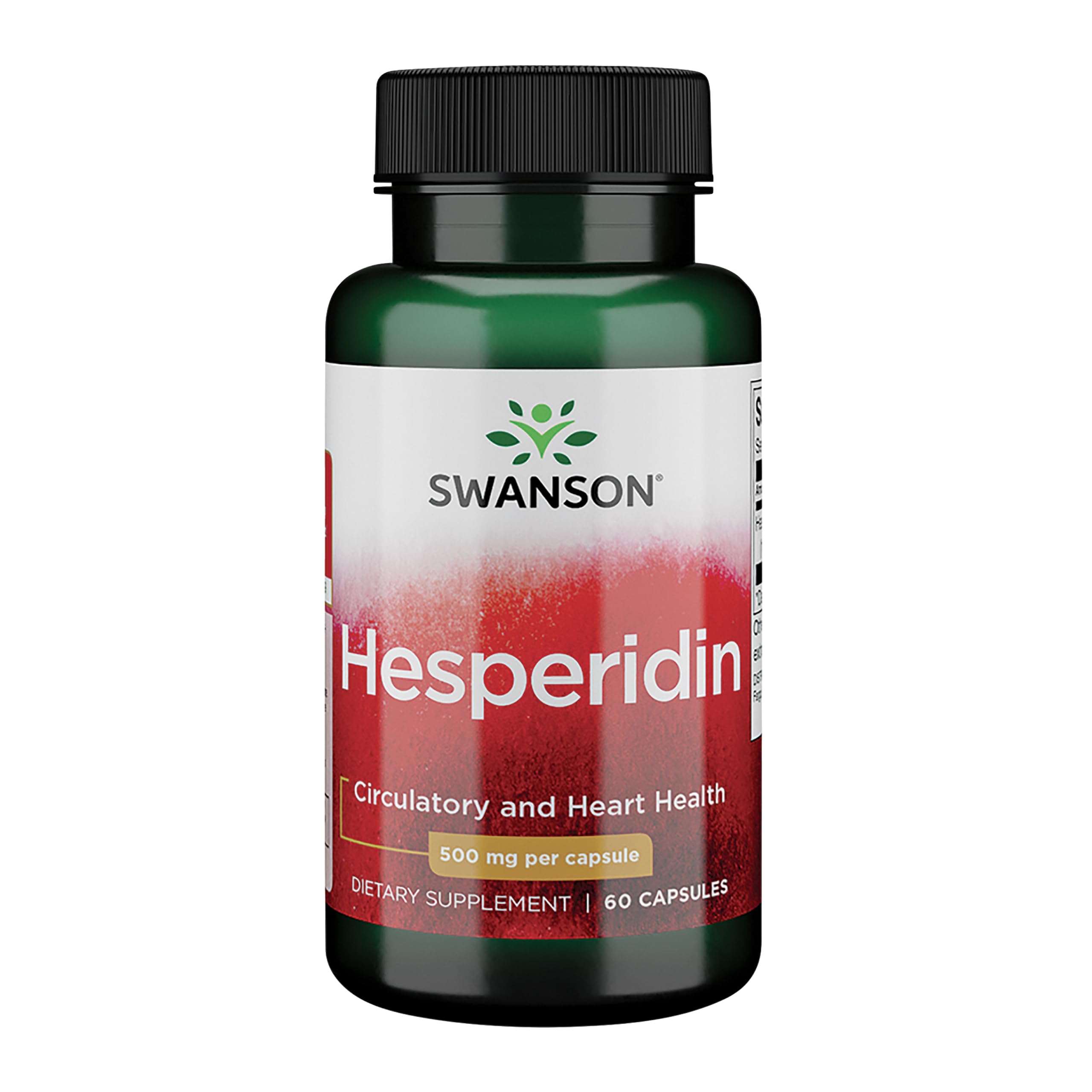 Swanson Hesperidin 500 mg bottle on a wooden surface highlighting antioxidant support.