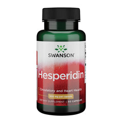 Swanson Hesperidin 500 mg bottle on a wooden surface highlighting antioxidant support.