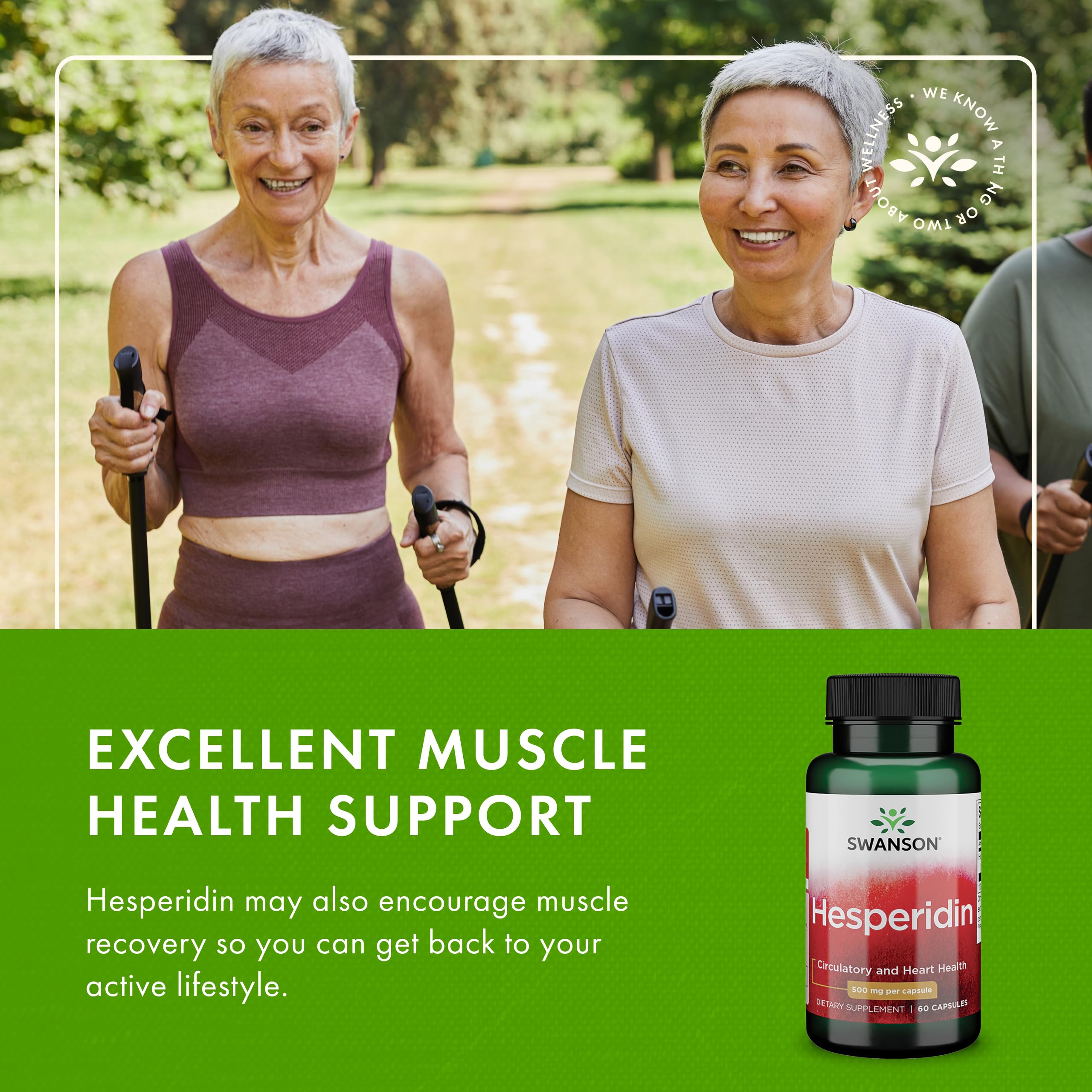 Swanson Hesperidin capsules on white background for daily wellness.