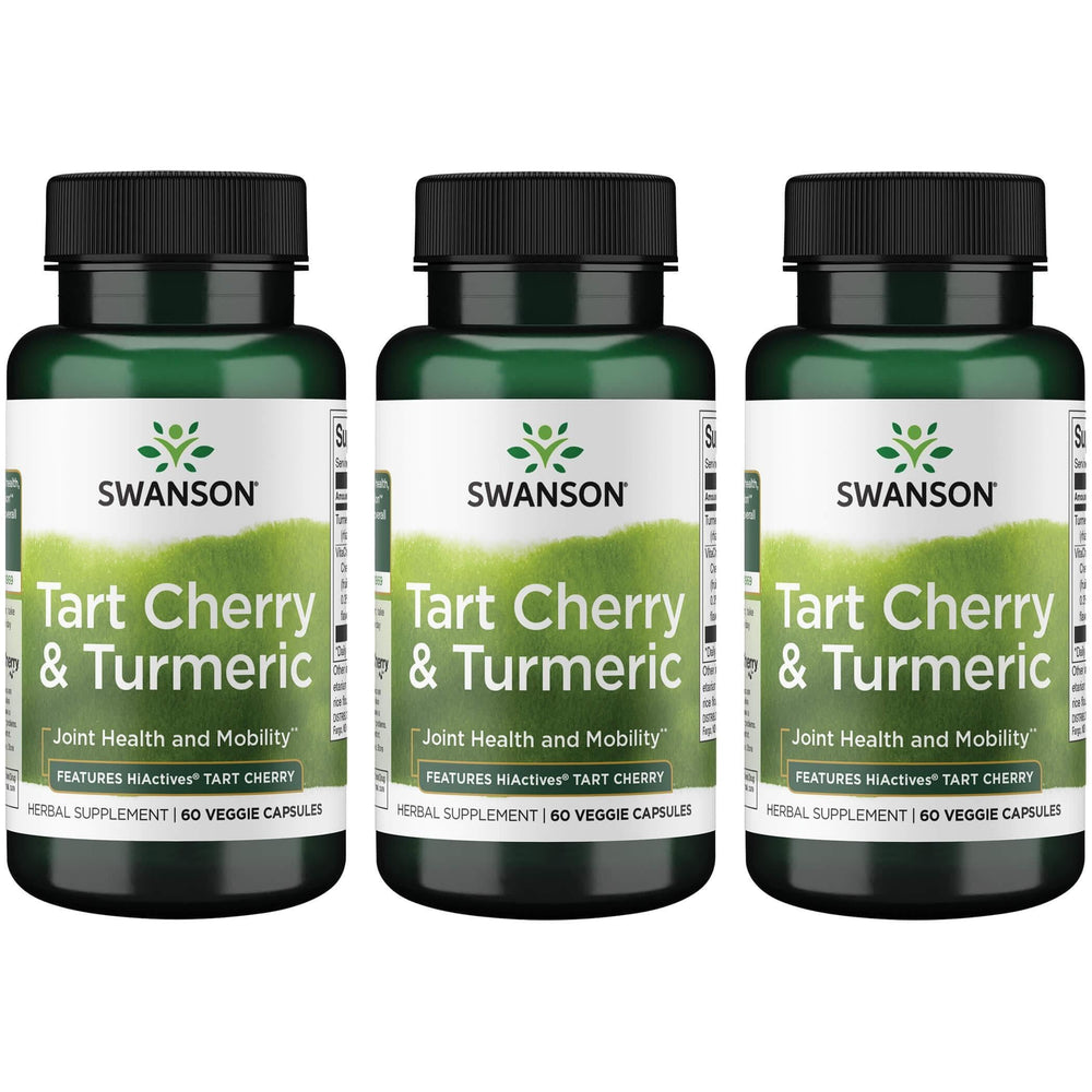 Swanson Hiactives Tart Cherry Turmeric capsules bottle supporting joint comfort and antioxidant wellness