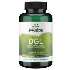 Swanson High Potency DGL licorice capsules ready for GI wellness support