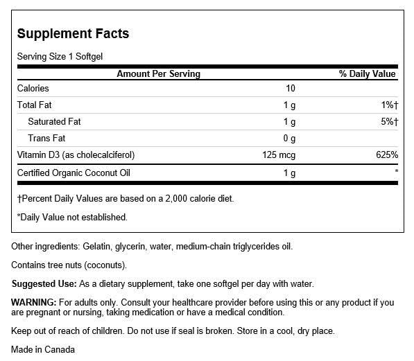 Swanson vitamin d-3 coconut softgels group suggesting immune support