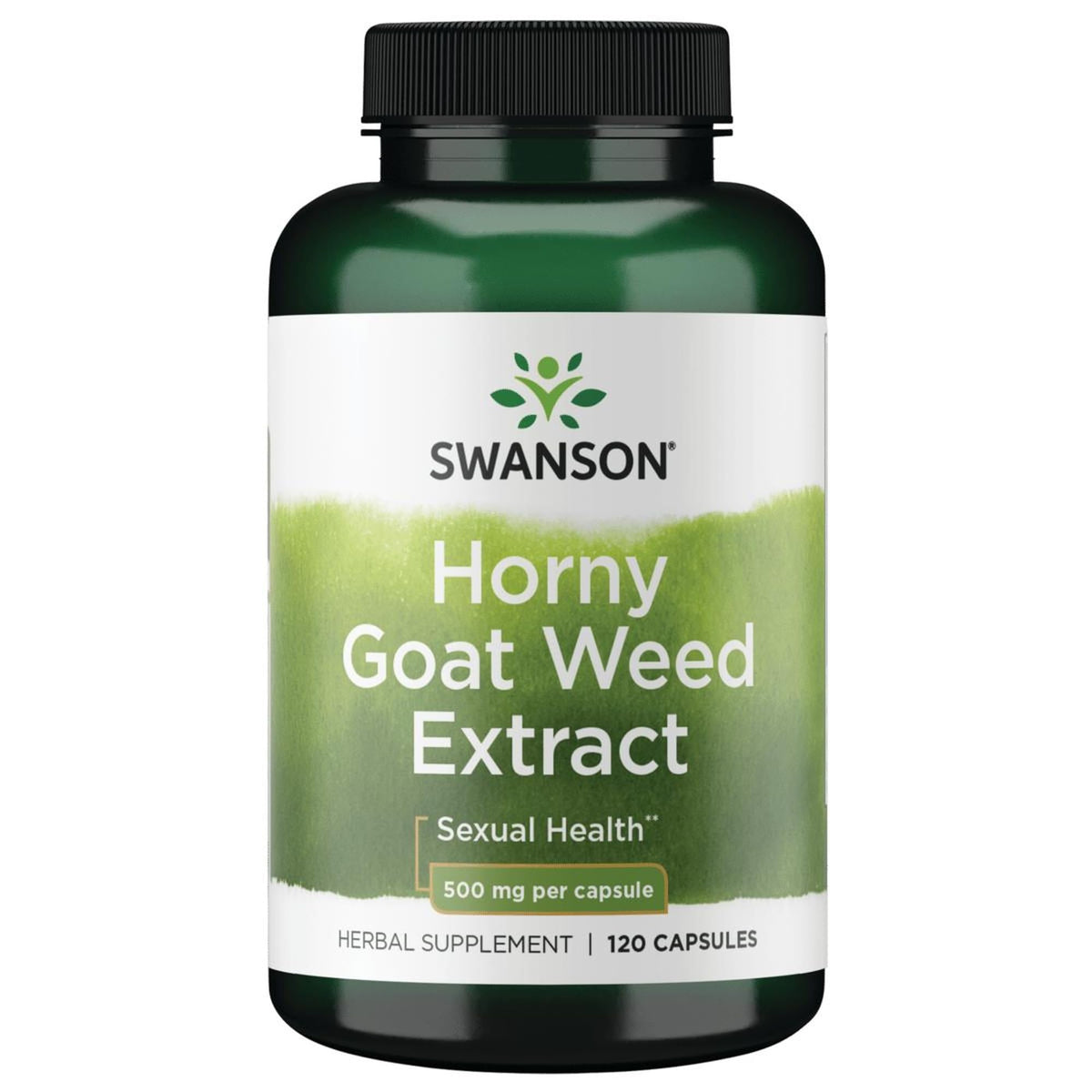 Swanson Horny Goat Weed Extract bottle showing label and packaging for daily wellness