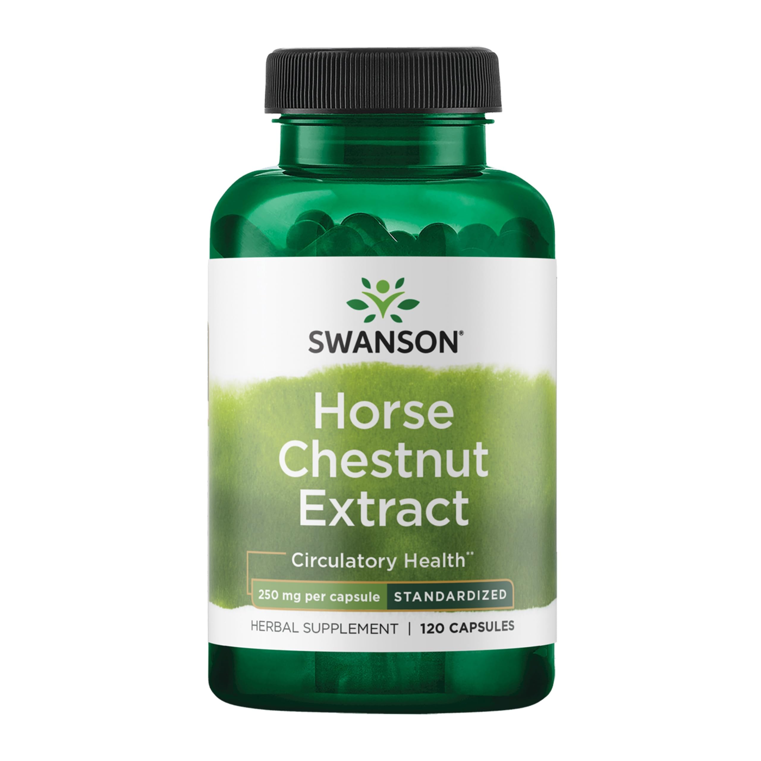 Swanson Horse Chestnut bottle showing 22% aescin potency for daily support.