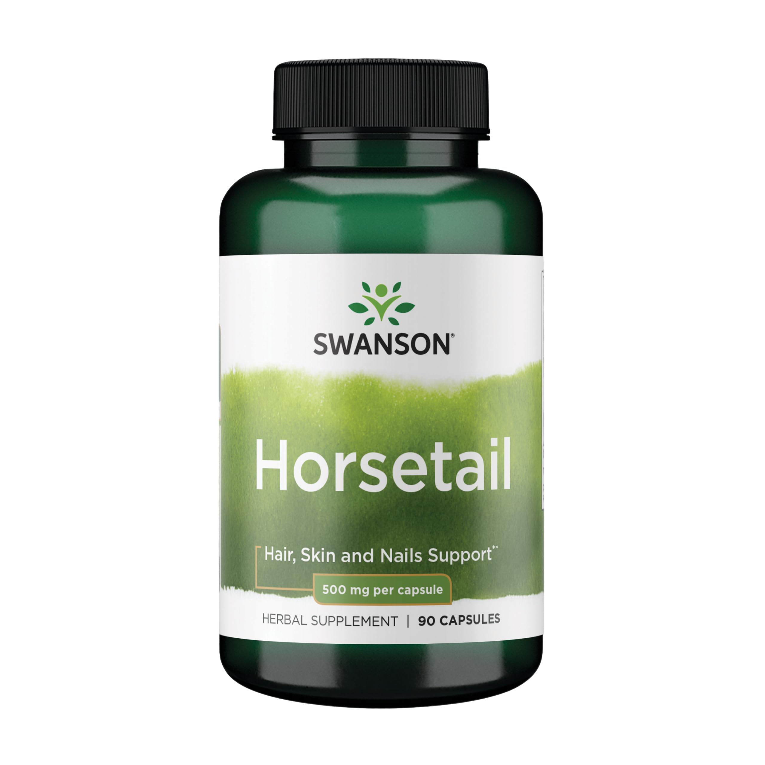 Swanson Horsetail bottle pour demonstrates easy daily beauty support with natural ingredients