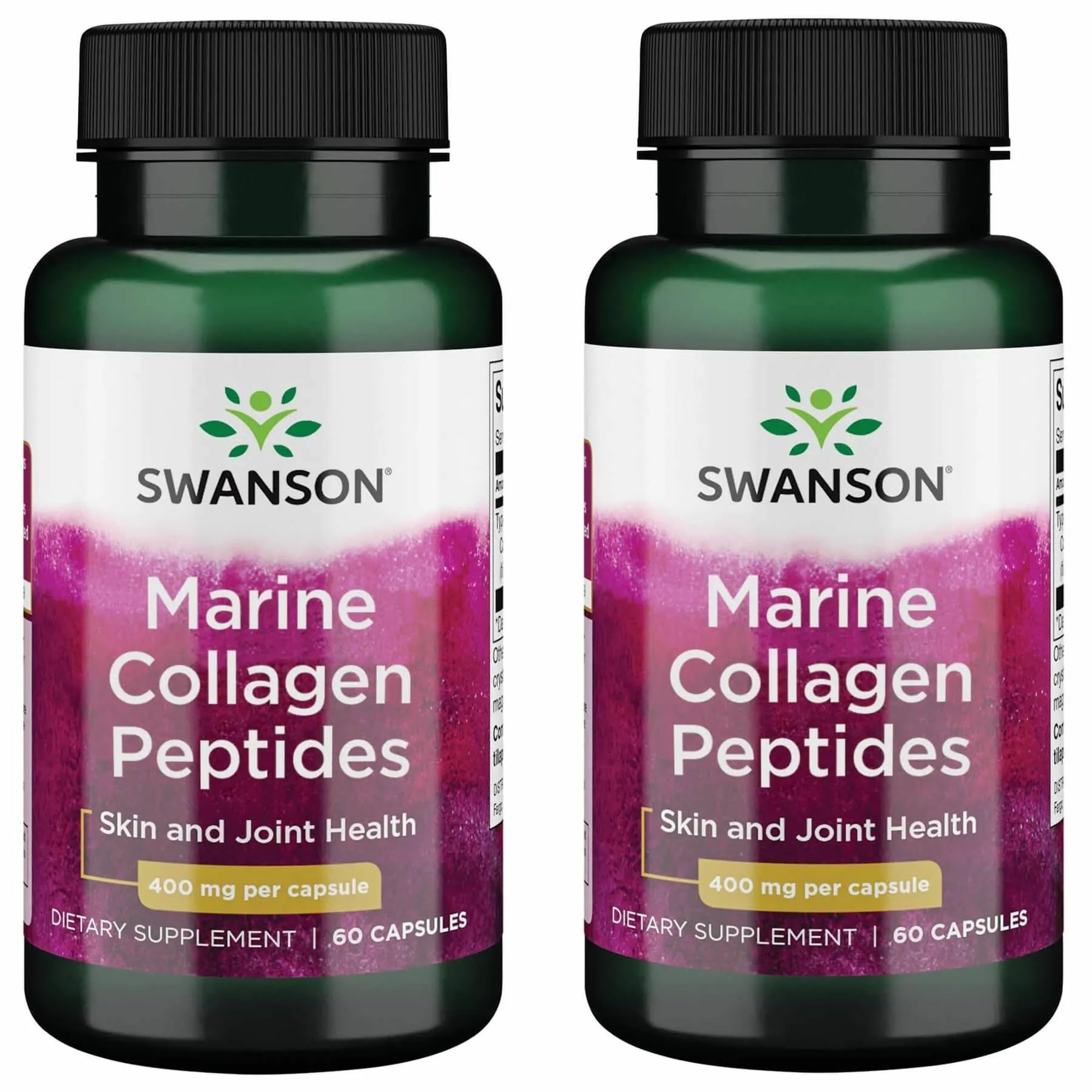 Swanson hydrolyzed fish collagen bottle front, promotes daily joint comfort and bone health