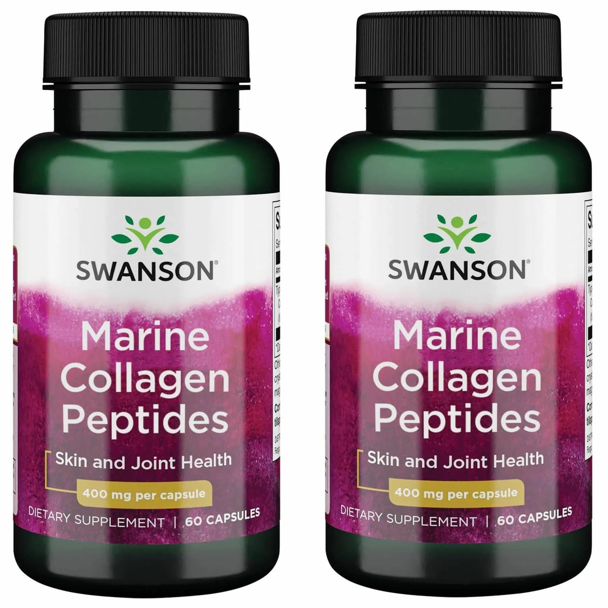 Swanson hydrolyzed fish collagen bottle front, promotes daily joint comfort and bone health