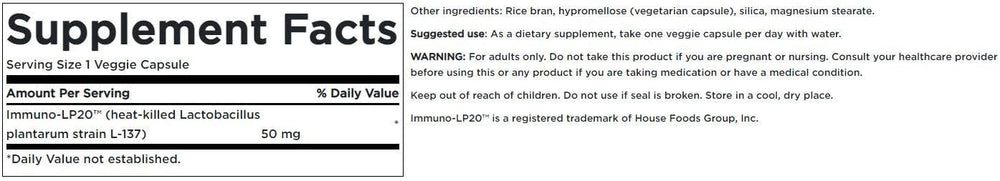 Swanson Immunobiotic Immuno-Lp20 bottle pour — convenient daily dose for gut balance