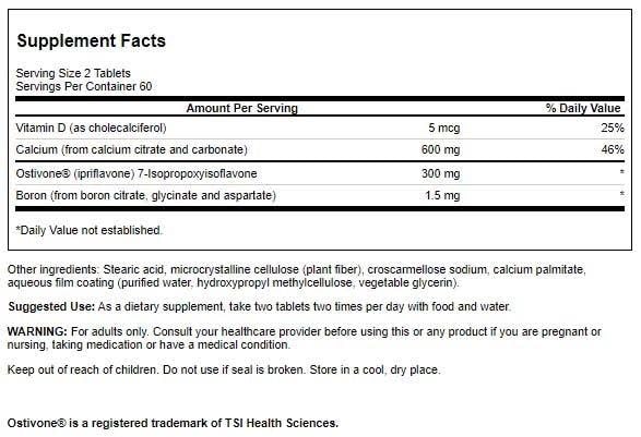 Swanson Ipriflavone Complex tablets on display, highlighting a complete bone health supplement