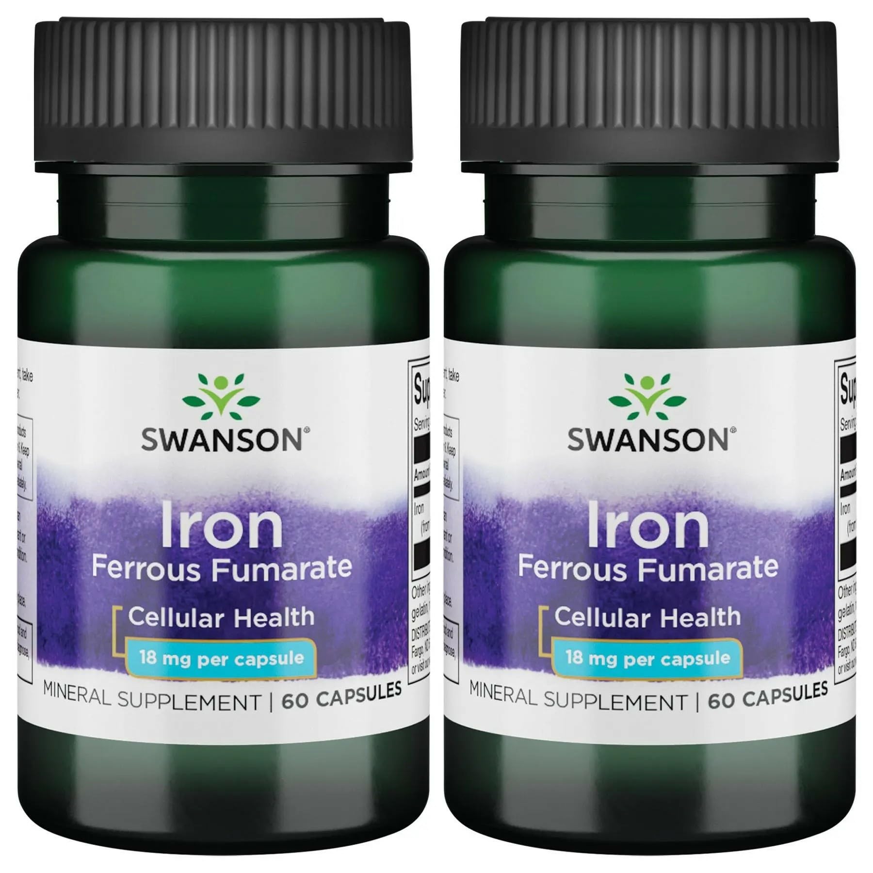 Swanson Iron ferrous fumarate capsule for daily energy support.
