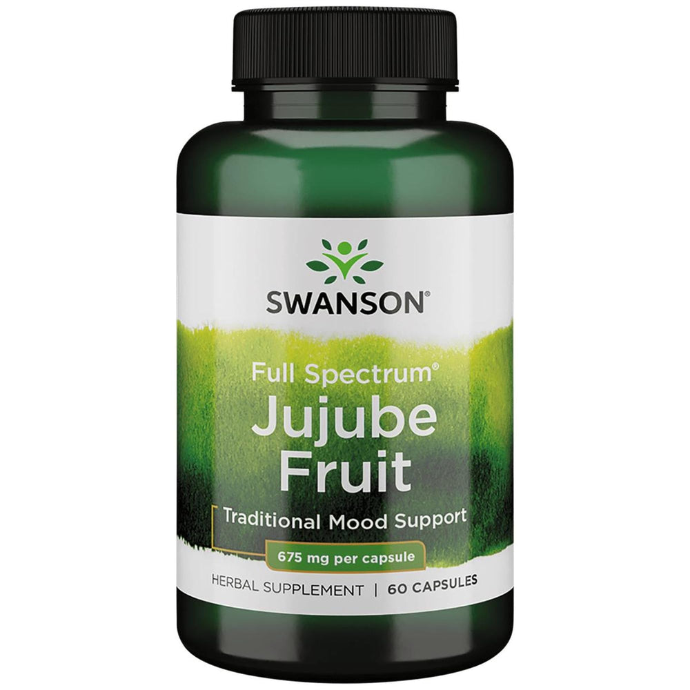 Swanson Jujube Fruit bottle front showing natural herbal supplement for daily calm