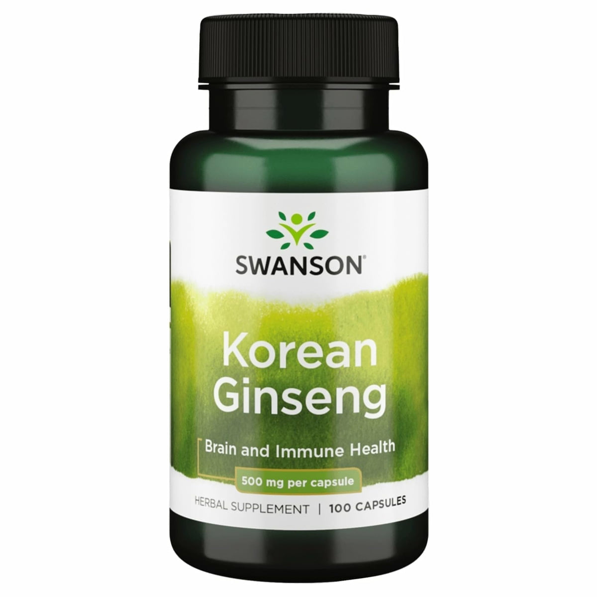Swanson Korean Ginseng 500mg bottle for daily energy support and immune balance