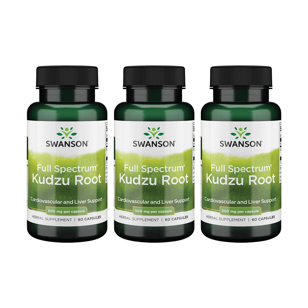 Swanson Kudzu Root bottle promoting daily wellness with potential cardiovascular balance.