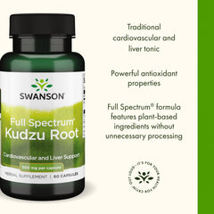 Swanson Kudzu Root packaging showing GMP quality and purity.