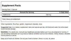 Swanson L-Methionine bottle front view highlights quality and potential liver support