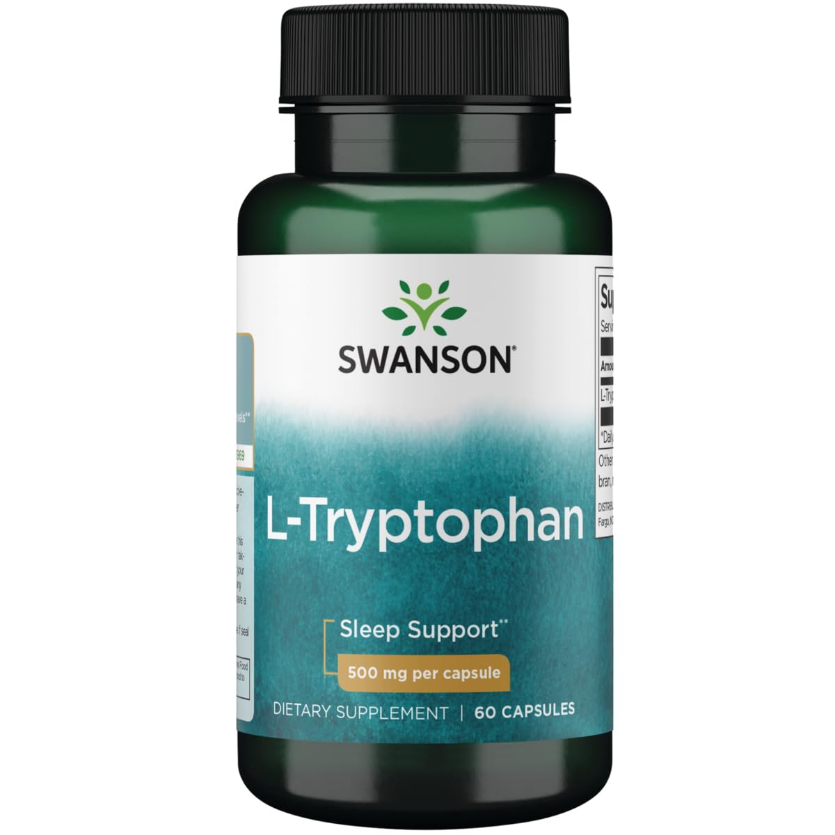 Swanson L-Tryptophan capsule close-up highlighting sleep support