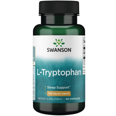 Swanson L-Tryptophan capsule close-up highlighting sleep support