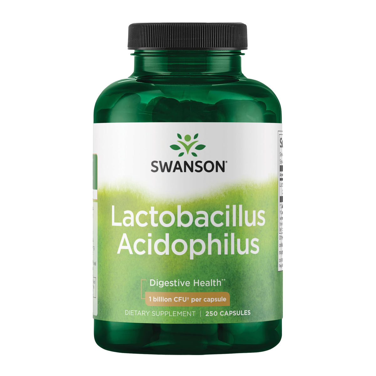 Swanson Lactobacillus Acidophilus botella frontal para apoyo diario de la digestión